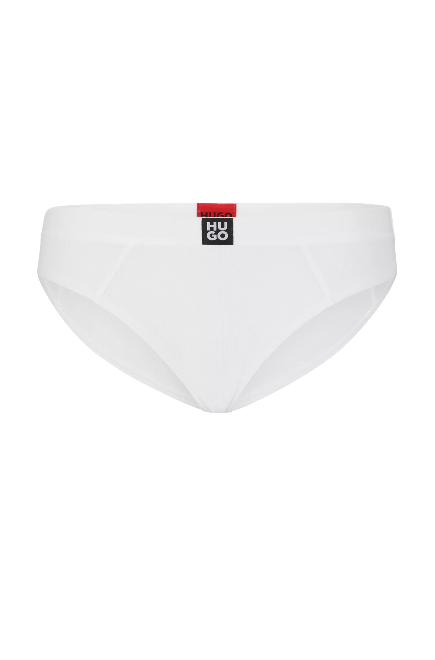 Cueca HUGO vermelha de cintura regular em modal elástico com cós com logo.