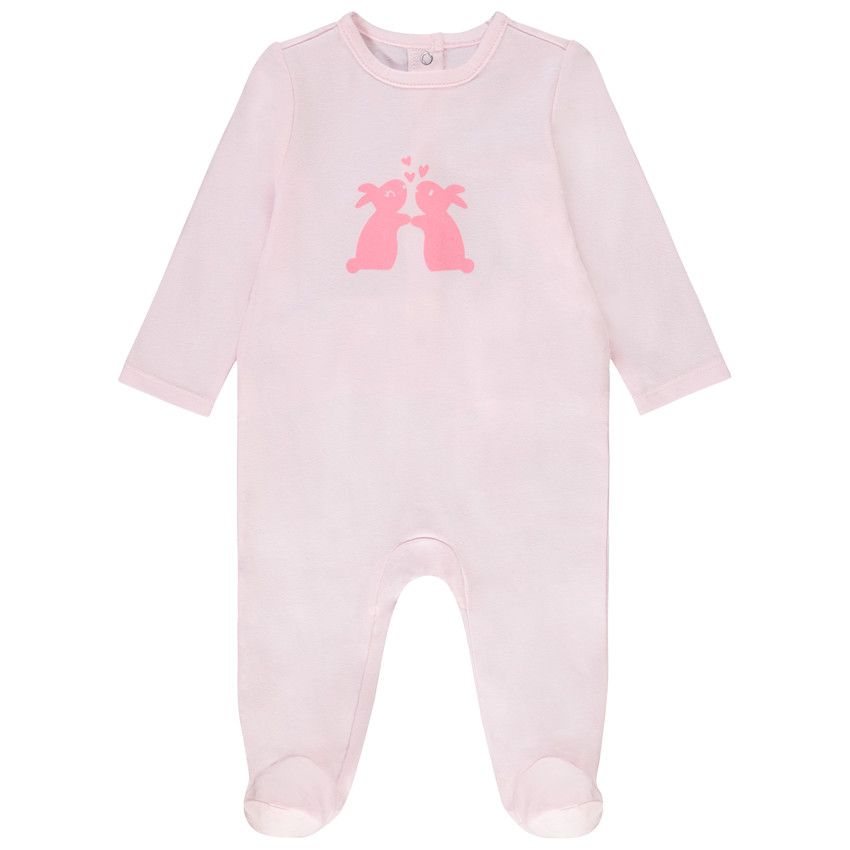 Dors-bien uni print fantaisie pour bébé fille - Rose