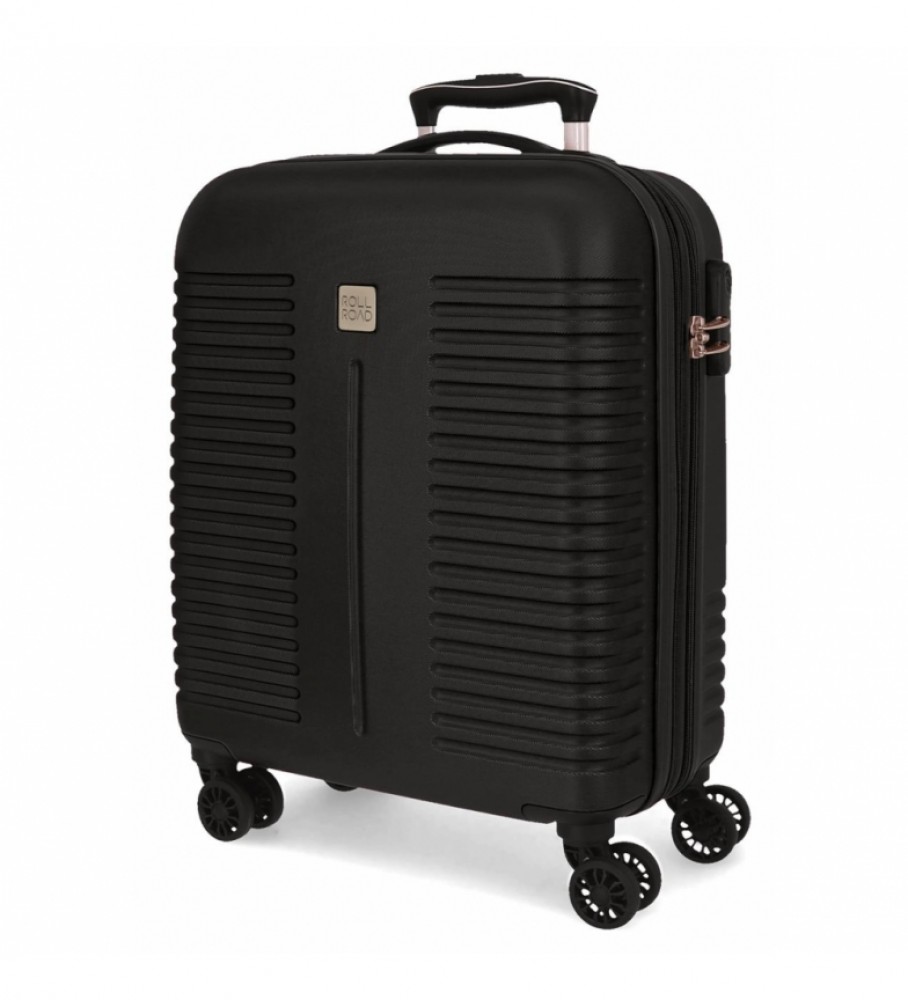 Mala de cabine expansível Roll Road, Roll Road India, preta - 40x55x20cm -