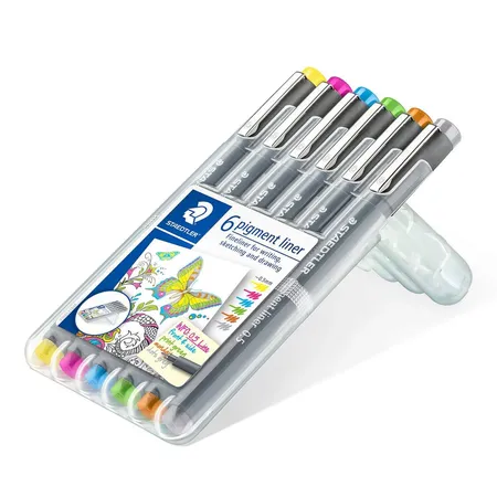 STAEDTLER® pigment liner 308, 0,5 mm, 6 Farben Box