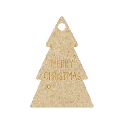 Clairefontaine - 12 Étiquettes cadeau kraft - sapins - 8 x 16 cm