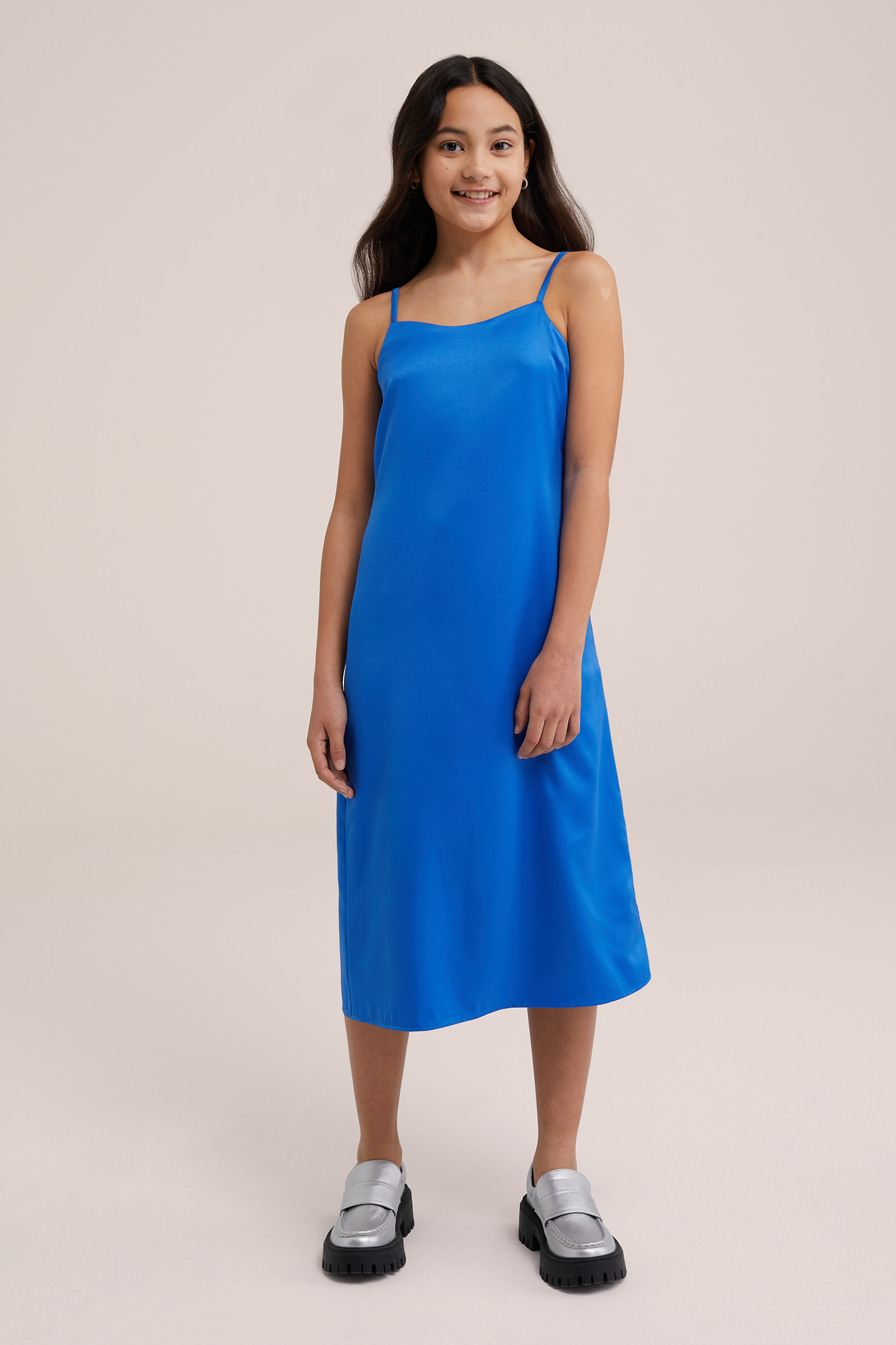 Meisjes jurk WE Fashion Kobaltblauw