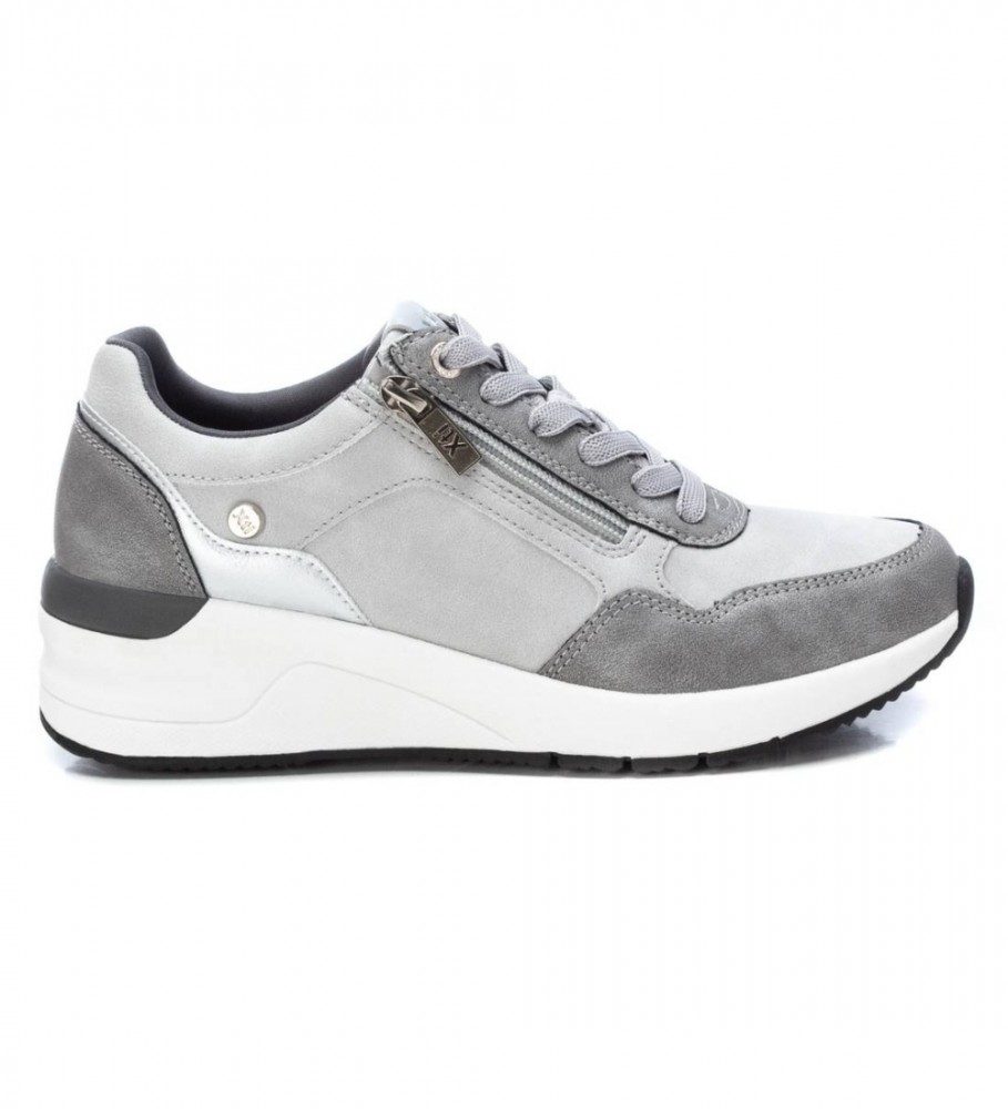 Tênis Xti 141923 cinza - Salto plataforma de 5 cm -