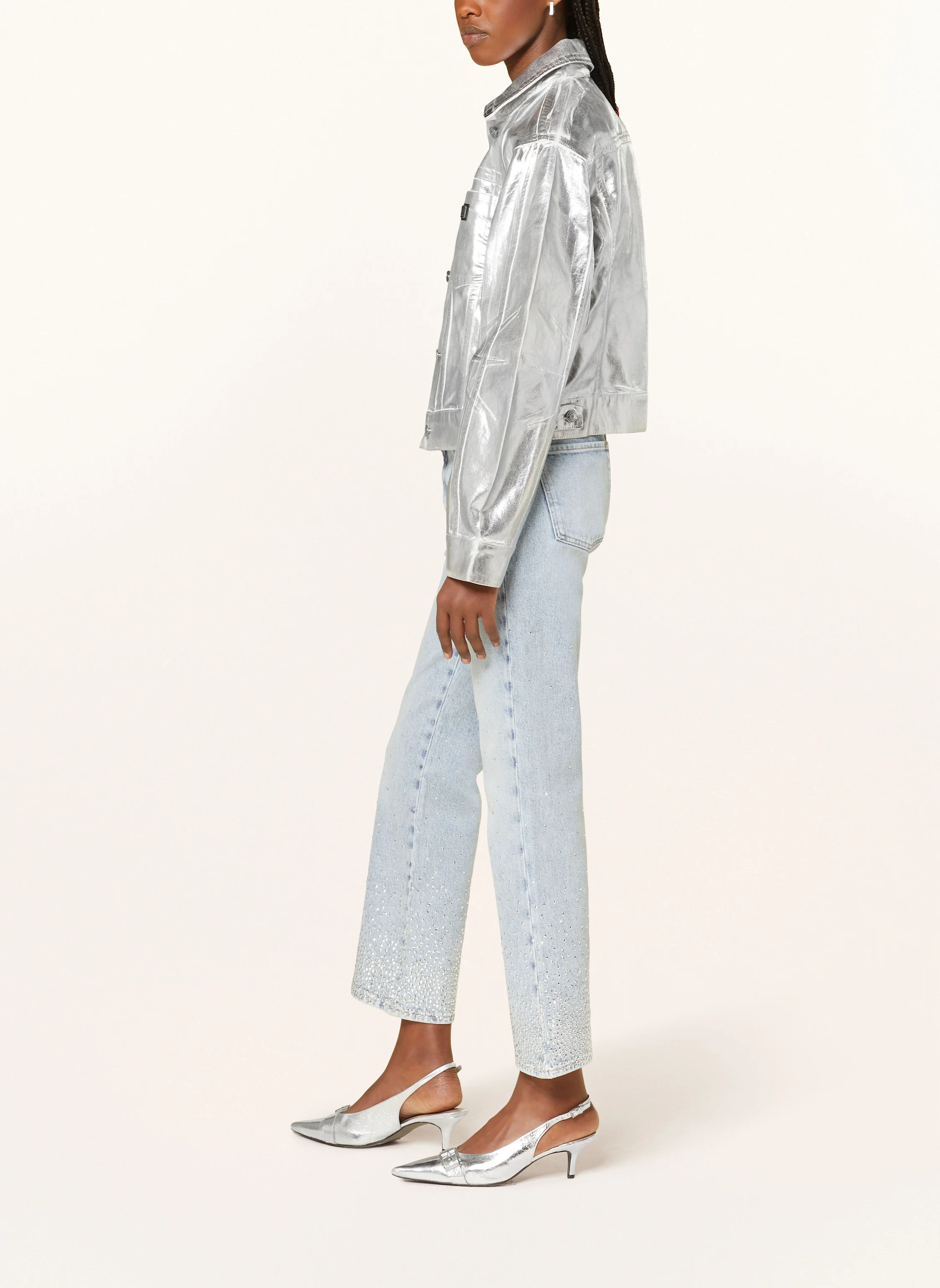 7 for all mankind Straight Jeans LOGAN STOVEPIPE mit Schmucksteinen