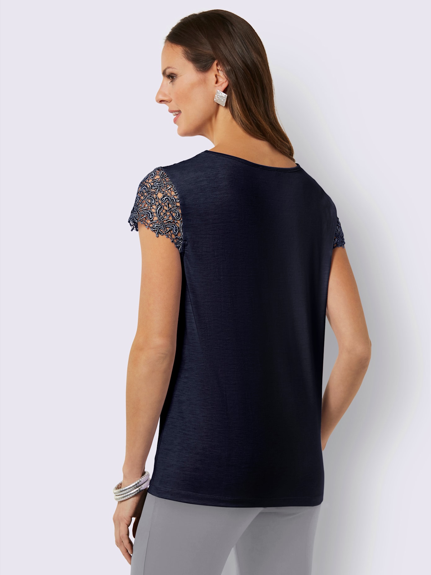 T-shirt en dentelle empiècement en dentelle