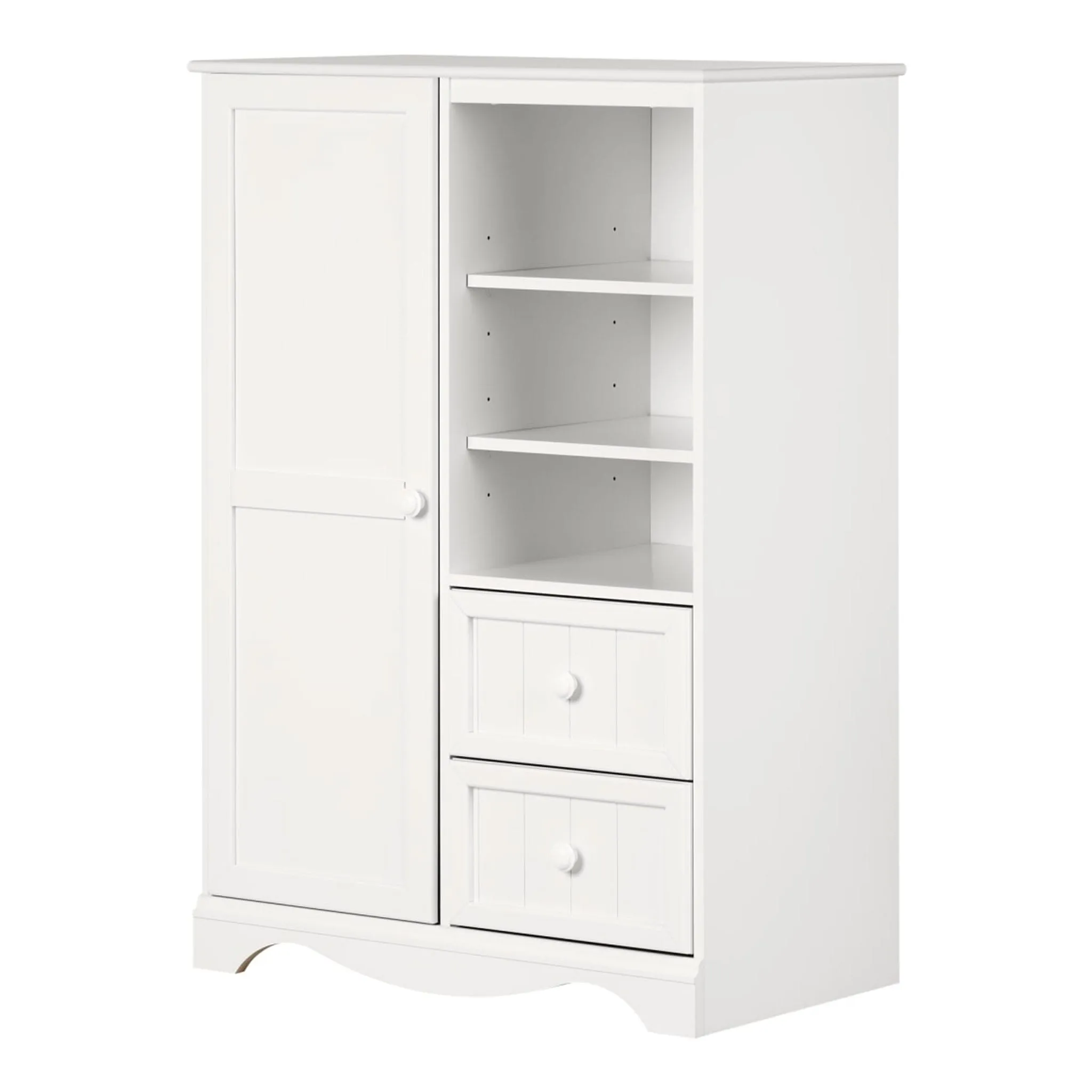 South Shore Commode à Porte Savannah - Blanc Solide