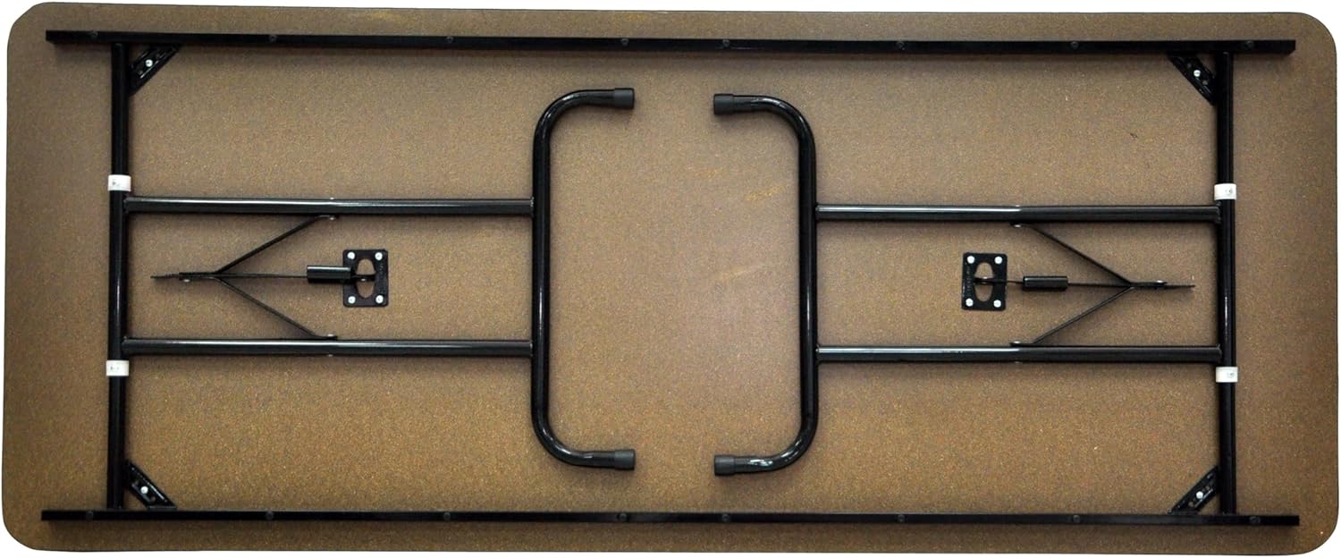 METRO Professional Banketttisch, Stahl/Eichenholz, 184 x 76 x 74 cm, rechteckig, klappbar, schwarz/braun