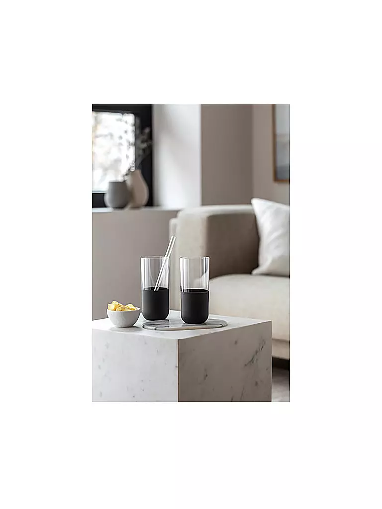 VILLEROY & BOCH Longdrinkglas Set 4er MANUFACTURE ROCK 300ml schwarz