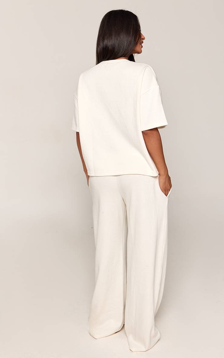 Crème Jogging Large Petite En Coton Doux Ensemble Coordonné