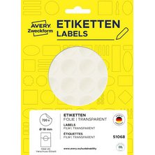 Étiquette de fermeture diamètre 18 mm transparent