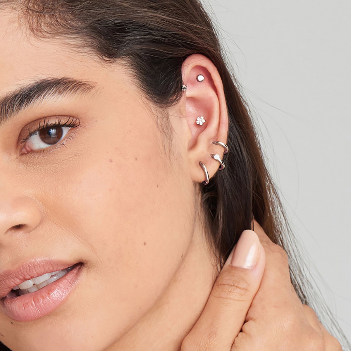 Boucle d'oreille individuelle Ania Haie Ear Edit Disc argent
