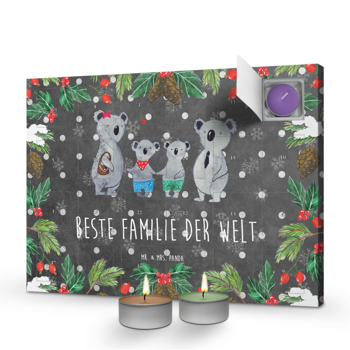 Mr. & Mrs. Panda Geurkaars Adventskalender Koala Familie Twee - Zwart