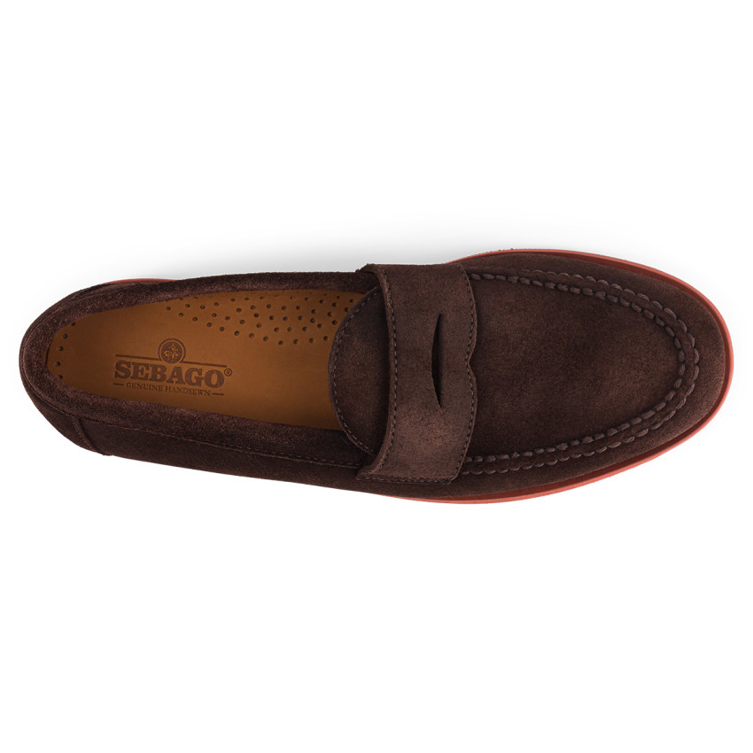 RYAN SUEDE POLARIS DK BROWN - RED CHILY PEPPER MOCASSIN-Mocassin pour homme en suede