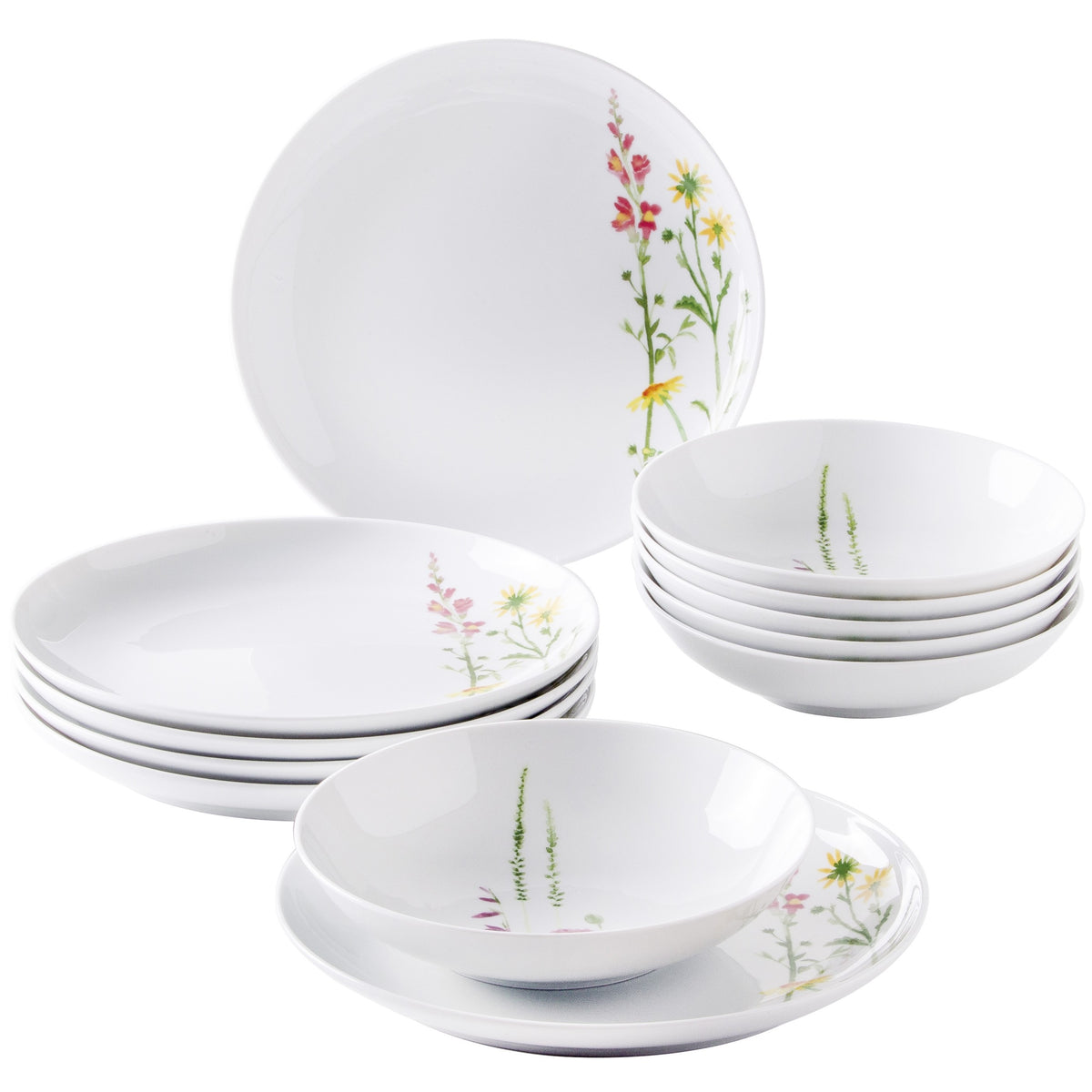 KAHLA Five Senses Wildblume Tafelservice 12tlg. Wildblume rot\/gelb
