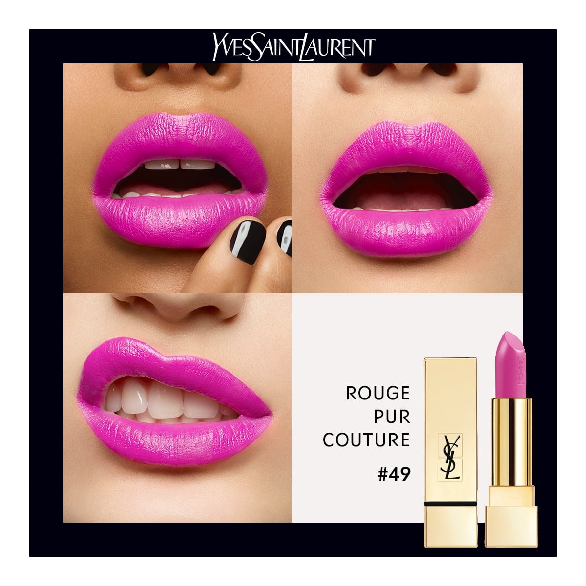 YVES SAINT LAURENT Rouge Pur Couture Rouge à Lèvres Satiné Longue Tenue et Confort