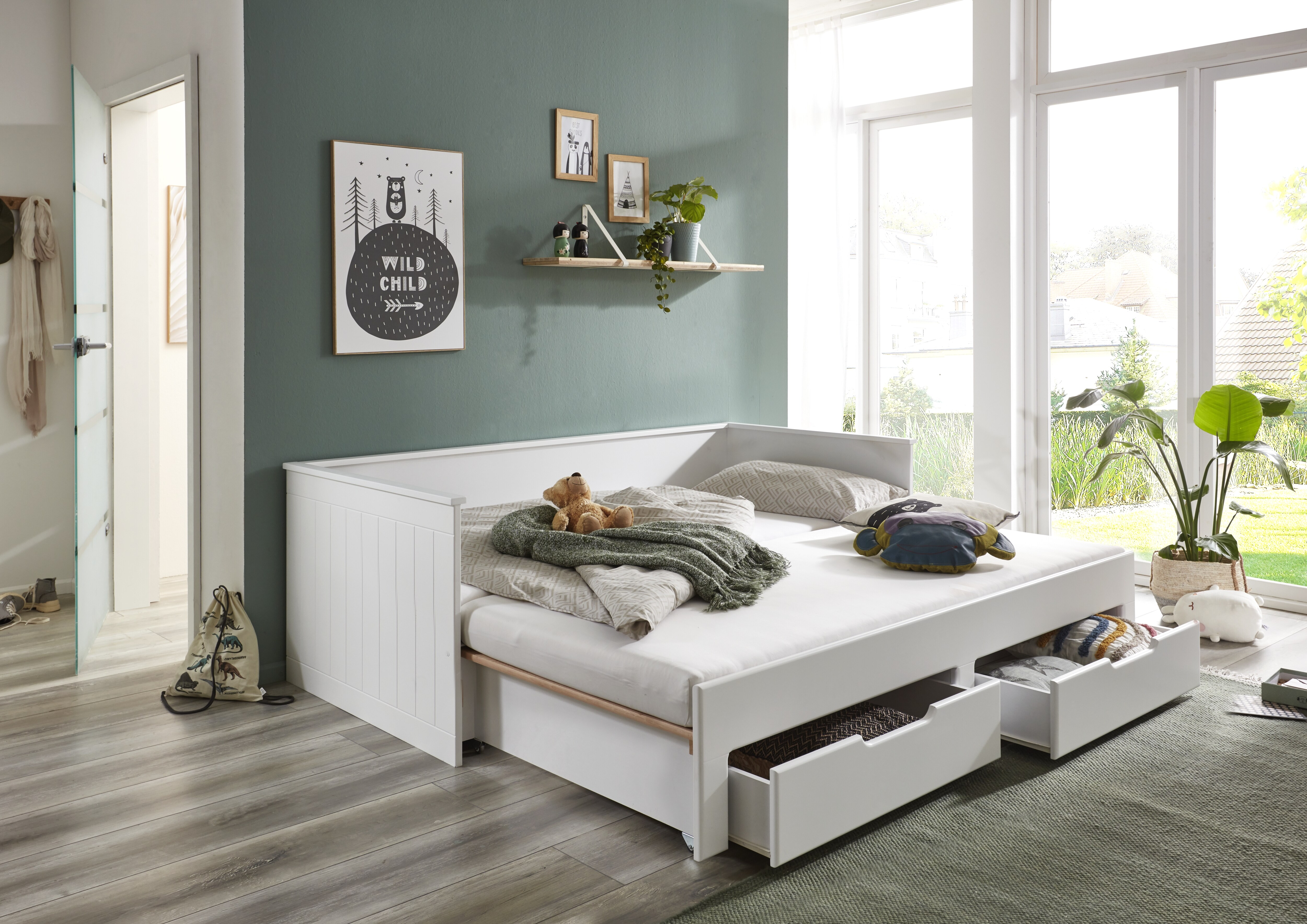 Relita - Funktionsbett Clara 90x 200 auf 180 x 200 cm Liegefläche ausziehbar u. 2 Schubladen