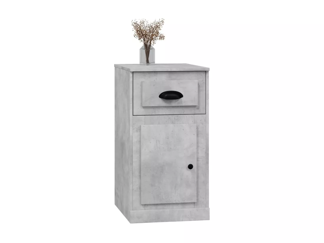 Armoire latérale avec tiroir gris béton 40x50x75 cm