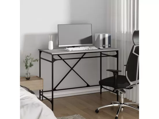 Bureau sonoma gris 100x50x75 cm bois d'ingénierie et fer