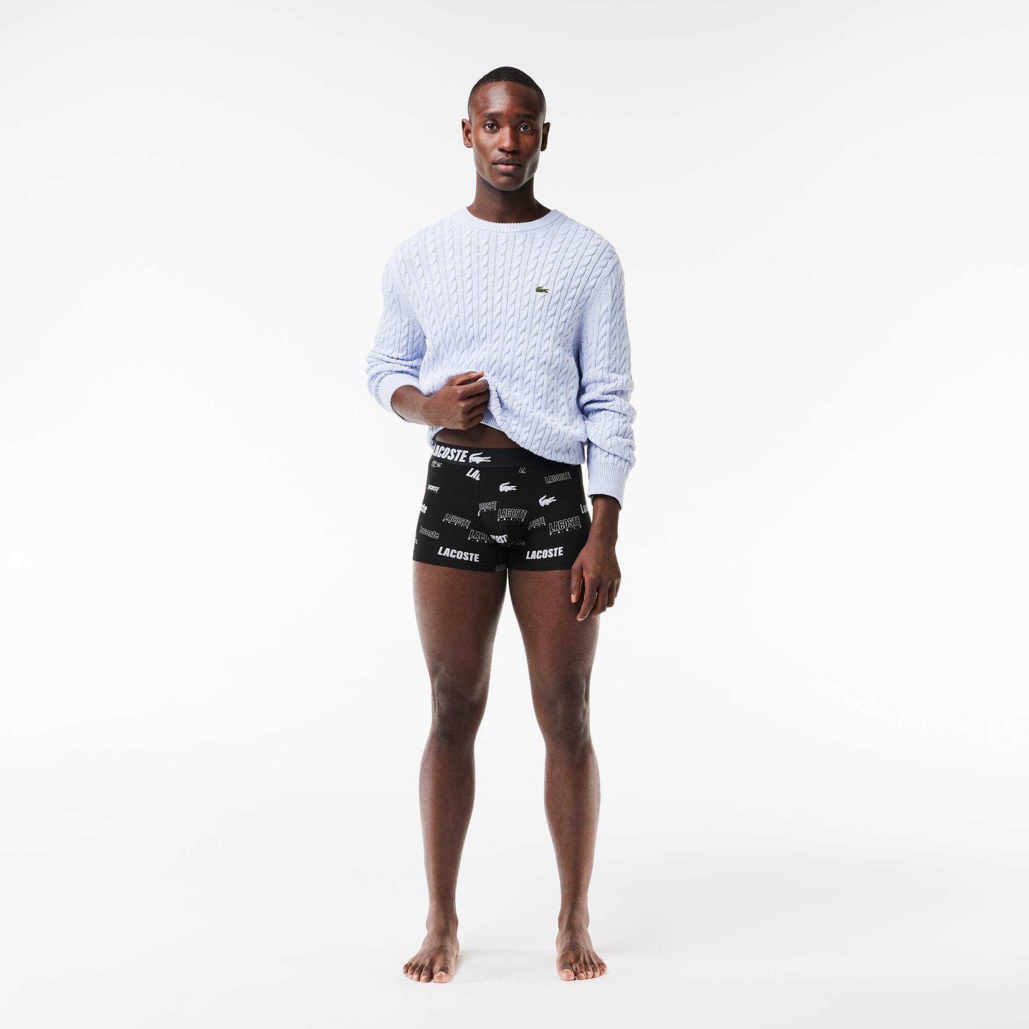 3er-Pack Baumwoll-Trunks mit Stretch Unterwasche - Schwarz - Lacoste - Herren