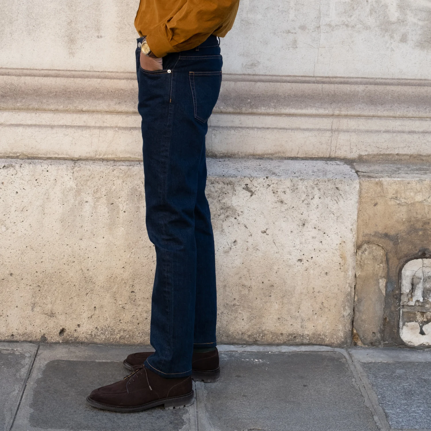 Indigo selvedge jeans in organic cotton
