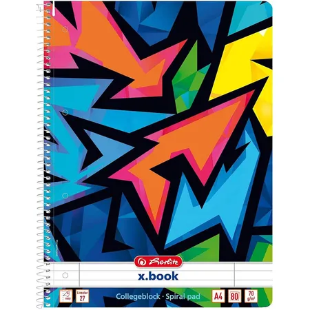 Herlitz Collegeblock Neon Art, DIN A4, Lin 27