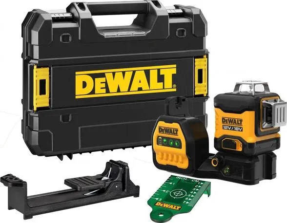 DeWALT DCE089NG18-XJ, 50 m, 3 mm/m, 360°, 360°, Linjeniveau, Sort, Gul