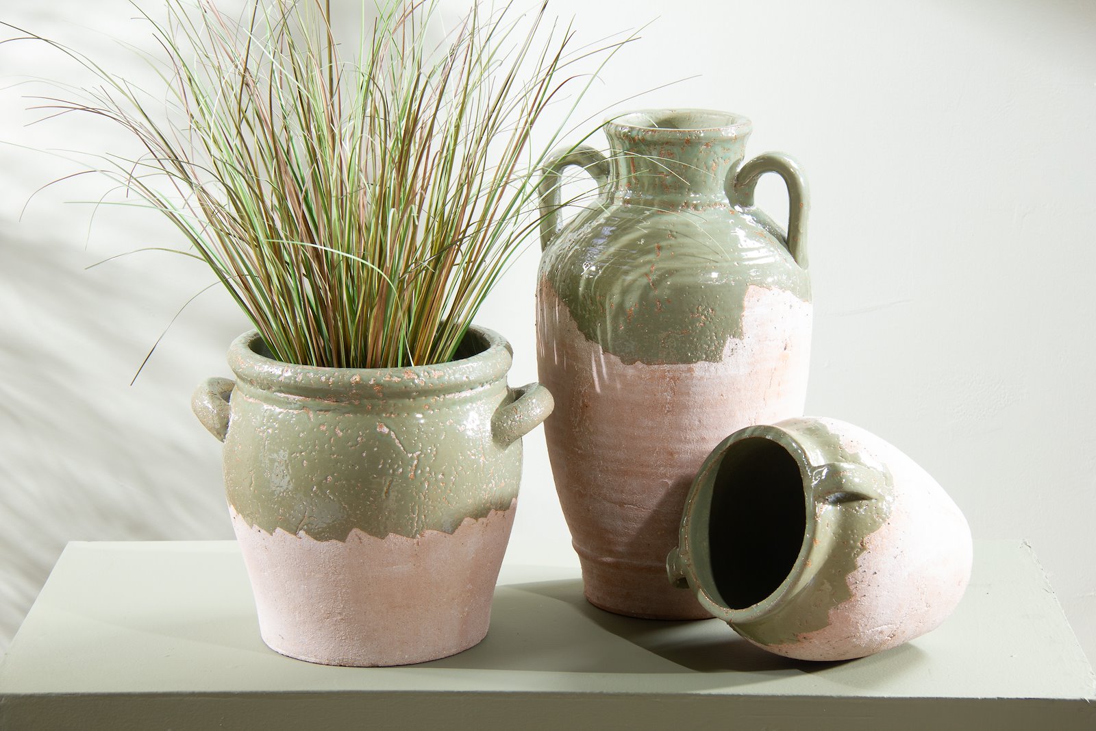 Luna vase/krukke Terracotta og grønn Ø22 H40 cm