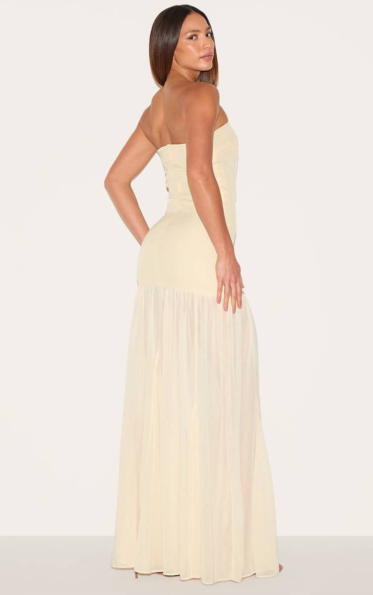 Amande Robe Longue Tall À Bandeau Avec Détails En Mousseline