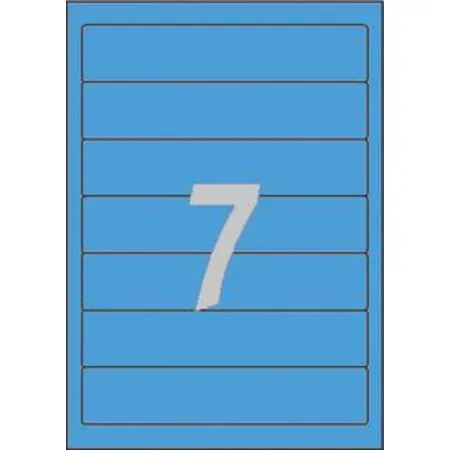 Avery Zweckform L4763-20 Ordnerrücken Etiketten A4, mit ultragrip, 38 x 192 mm, schmal/kurz, 20 Bogen/140 Etiketten, blau