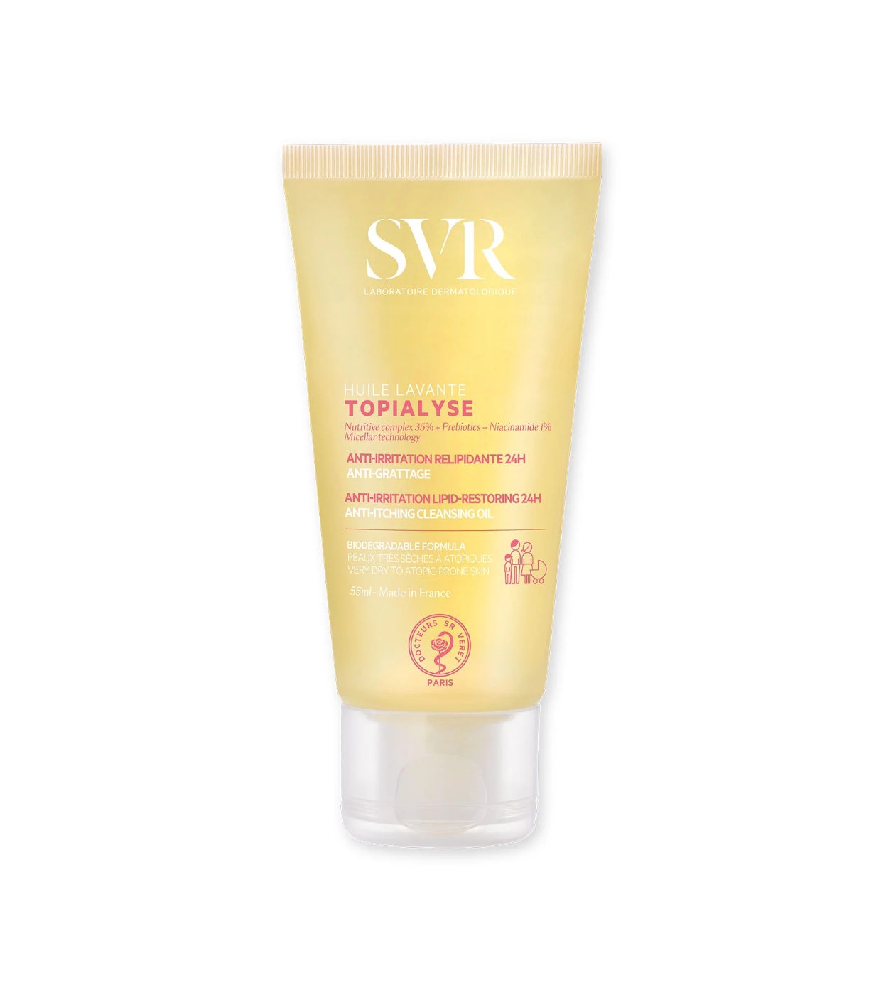 SVR - *Topialyse* - Óleo de limpeza reabastecedor Huile Lavante 55ml - Pele seca e sensível