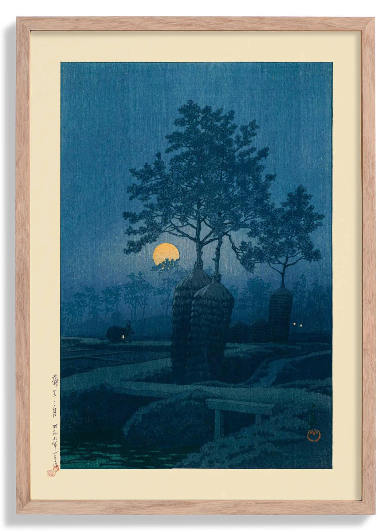 Vollmond bei Gamo Kunstdruck von Hasui