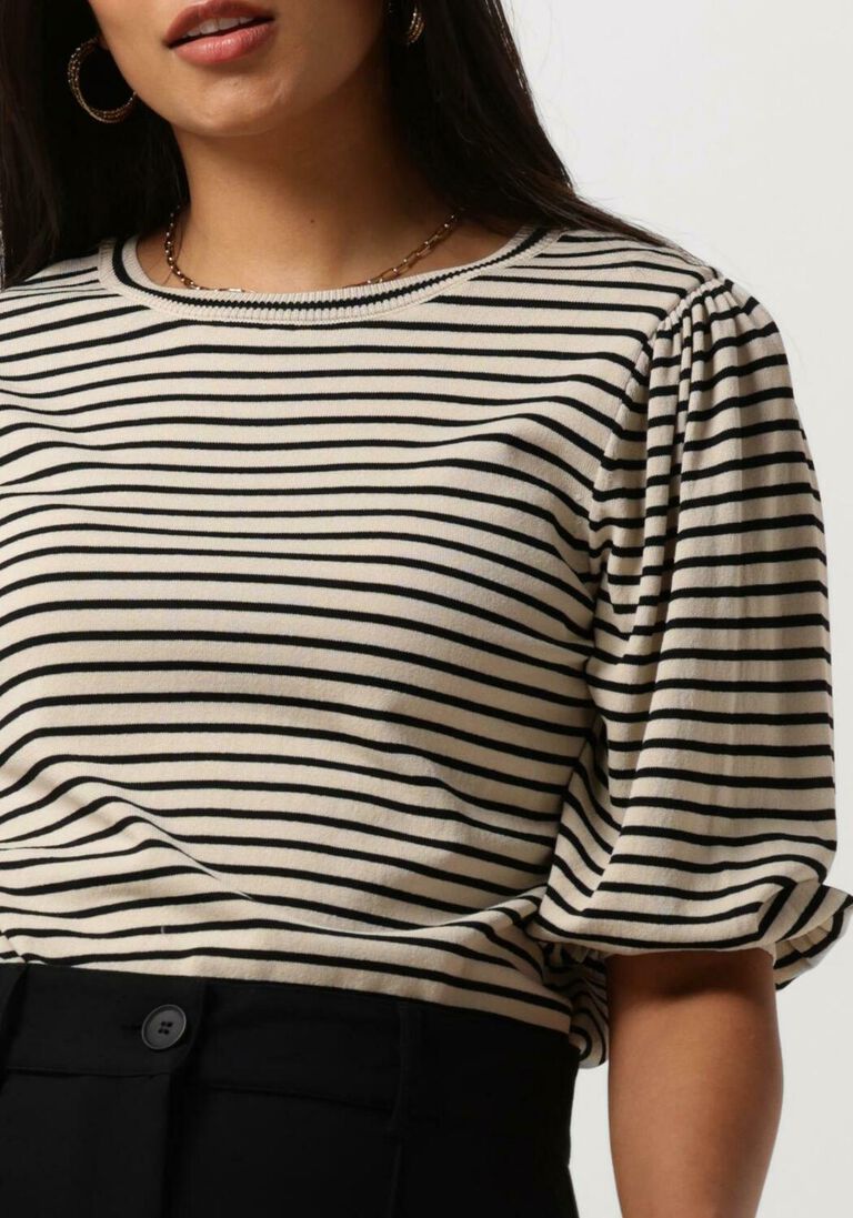 JANSEN AMSTERDAM zwarte jansen amsterdam  k136 knit top 3/4 sleeve