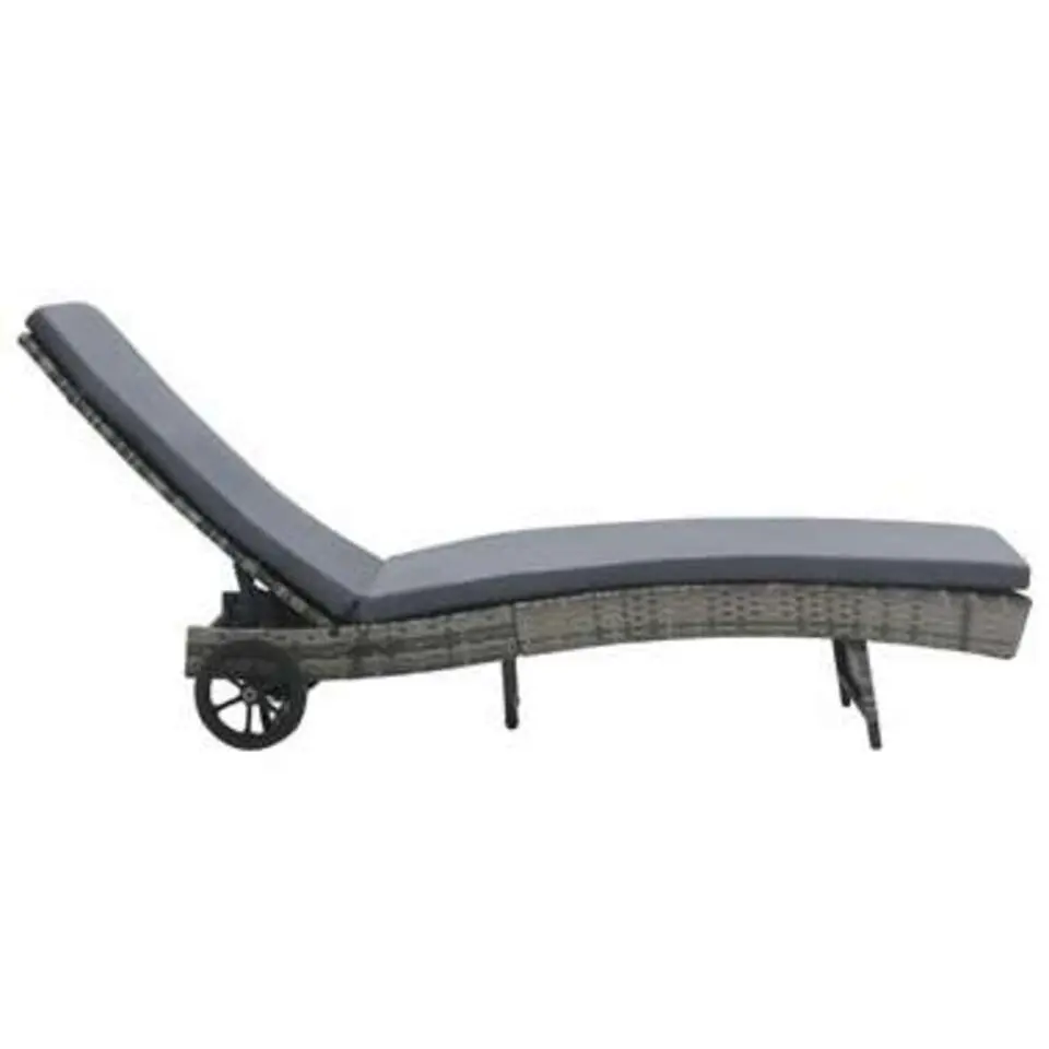 vidaXL - Ligbed - Antraciet - Poly rattan