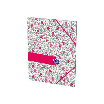 Oxford - Chemise à rabats - A4 - pour 200 feuilles - motif fleurs