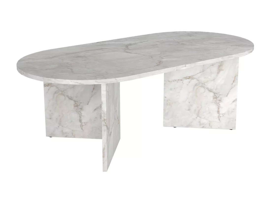 Table basse - Effet marbre blanc - TOPANIA