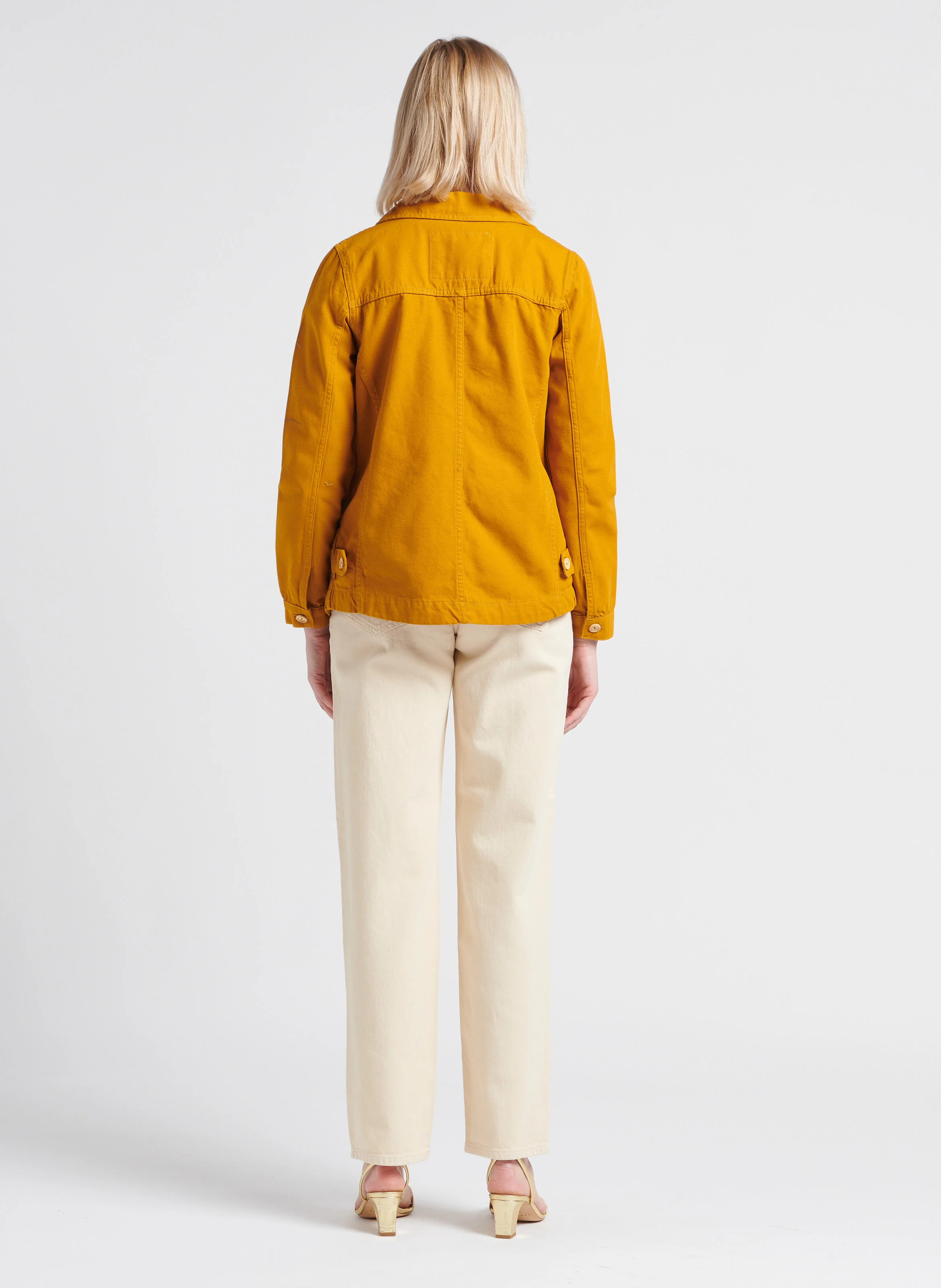 KELLY - Jean droit taille haute en coton | Beige