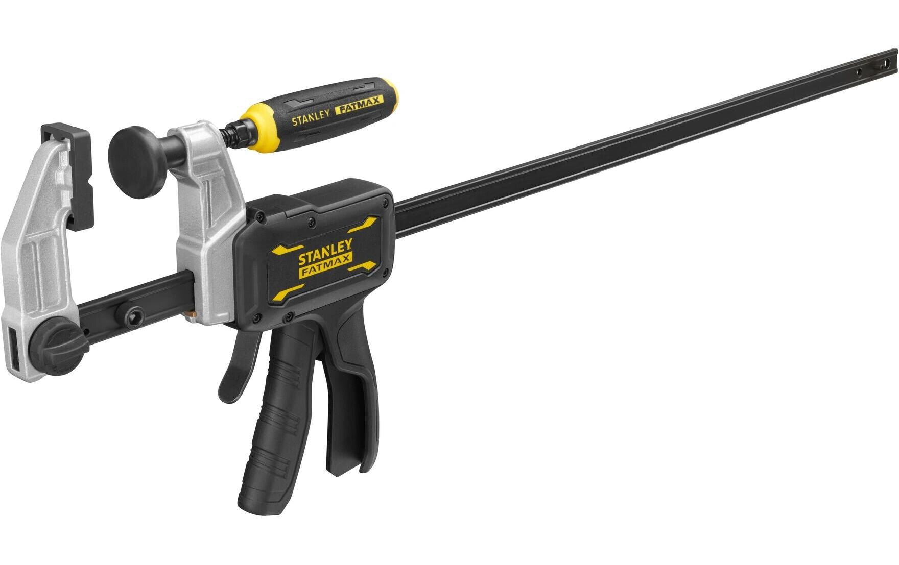 Einhandzwinge FatMax Hybrid 600 mmHybridzwinge kombiniert die Vorteile einer Einhandzwinge mit der Haltekraft einer traditionellen F-Zwinge