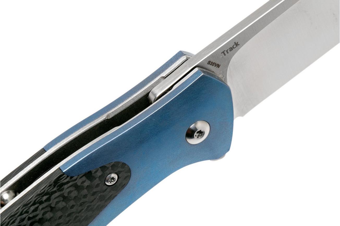 Amare Knives Track blue, satin blade, zakmes