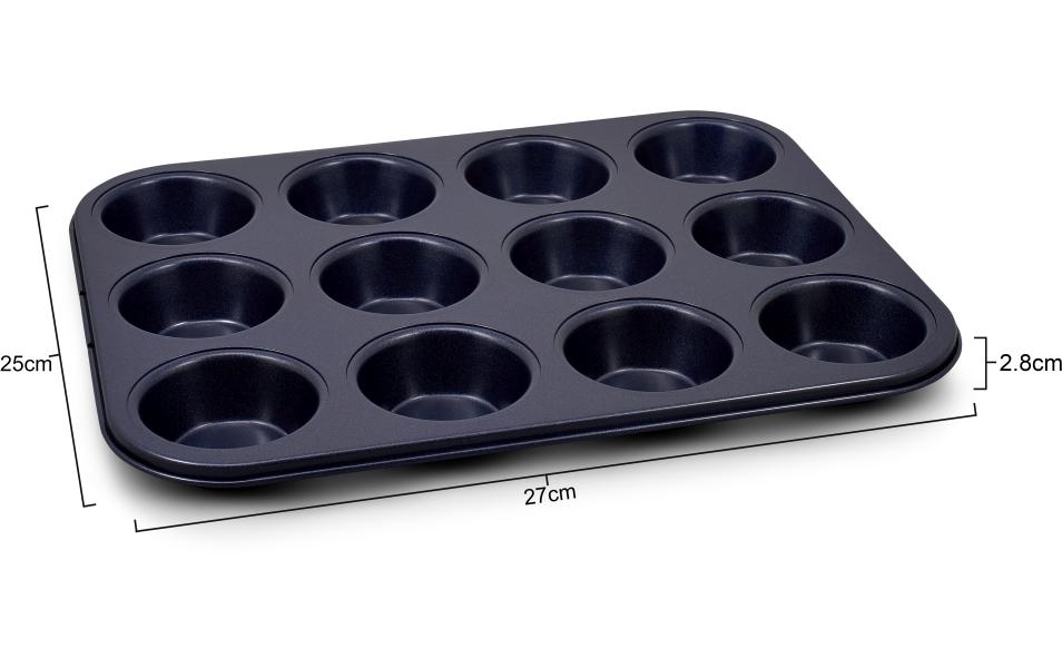 Muffin Backform 12 Mulden, DunkelblauMuffin-Blech