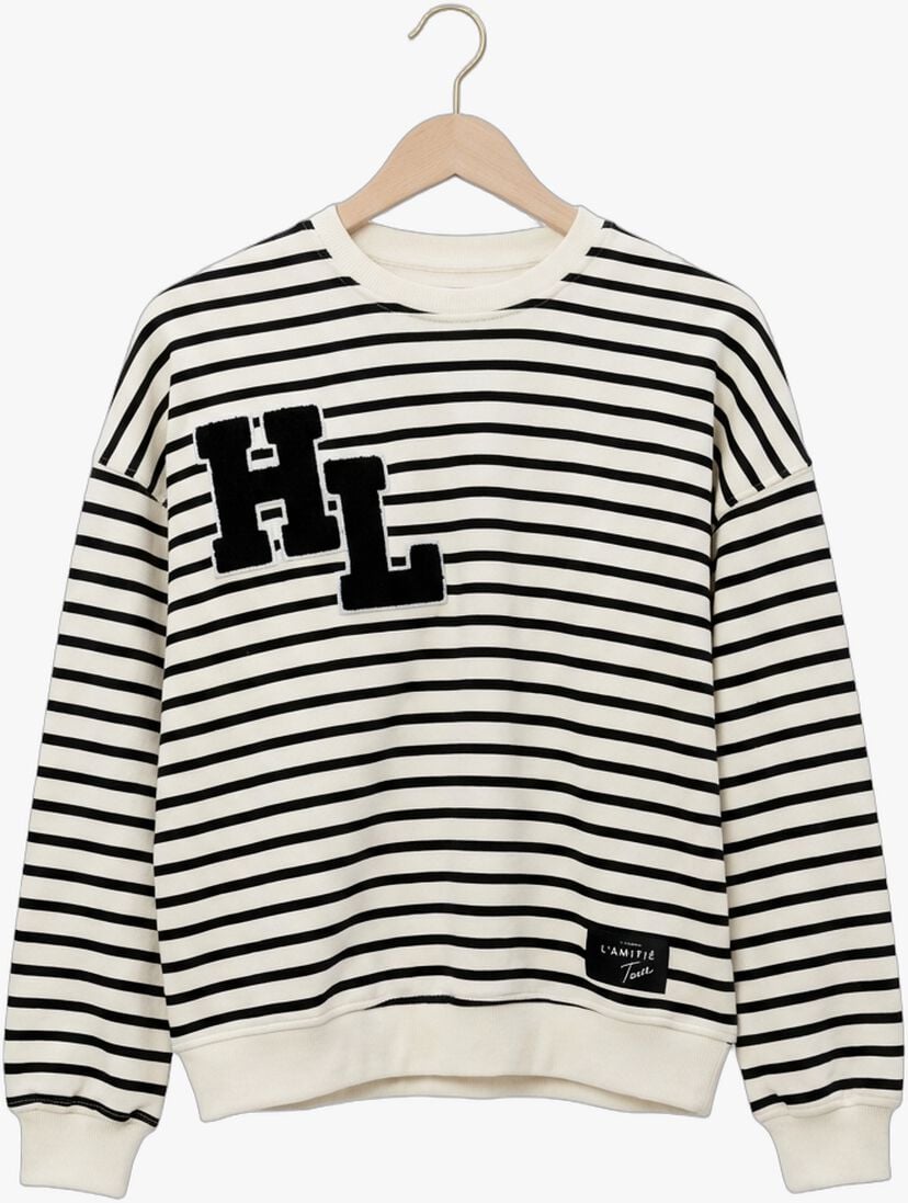multi haute l'amitié truien/vesten stripe application sweat