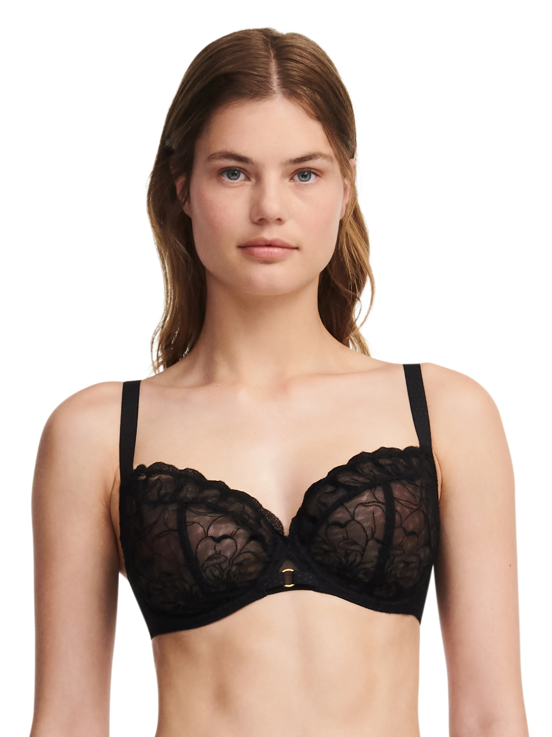 FLEURS - Soutien-gorge emboîtant broderie florale | Noir