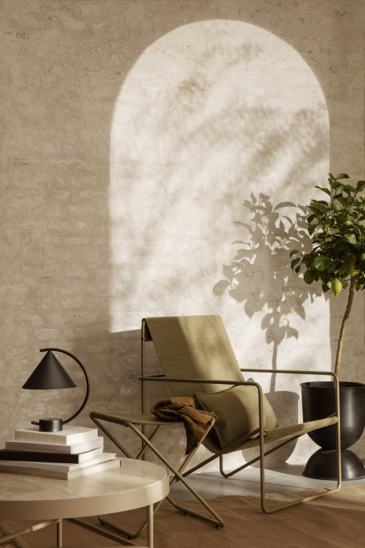 Ferm Living Desert fauteuil olive onderstel olive