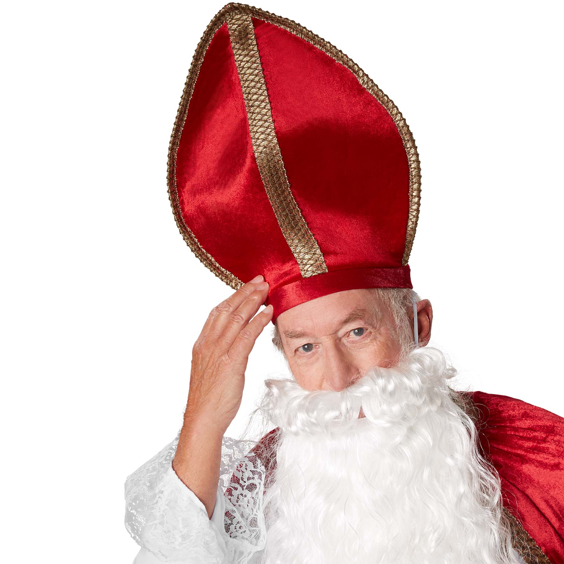 tectake® Herrenkostüm St. Nikolaus-Set dunkelrot