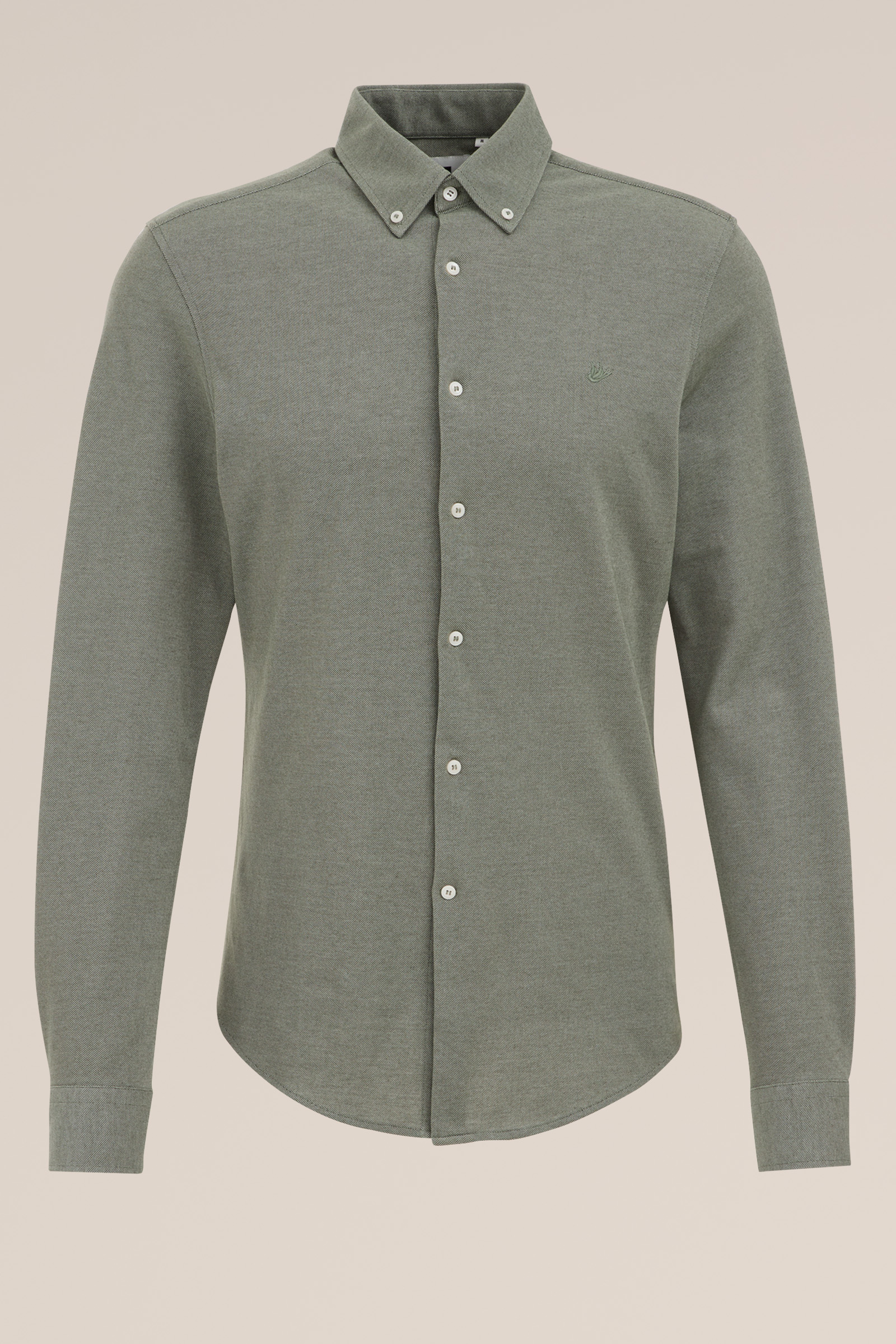 piquéjersey overhemd met stretch Fundamentals Pastelgroen