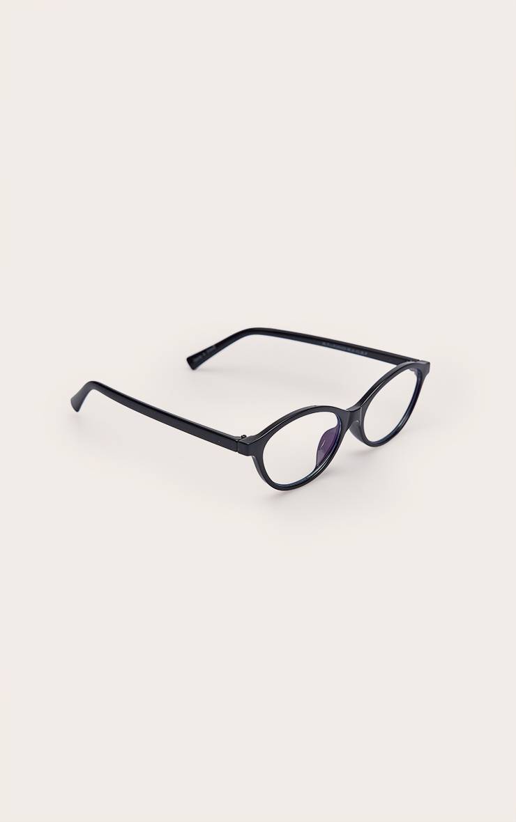 Noir Lunettes De Lecture Ovales Fines Anti-lumière Bleue