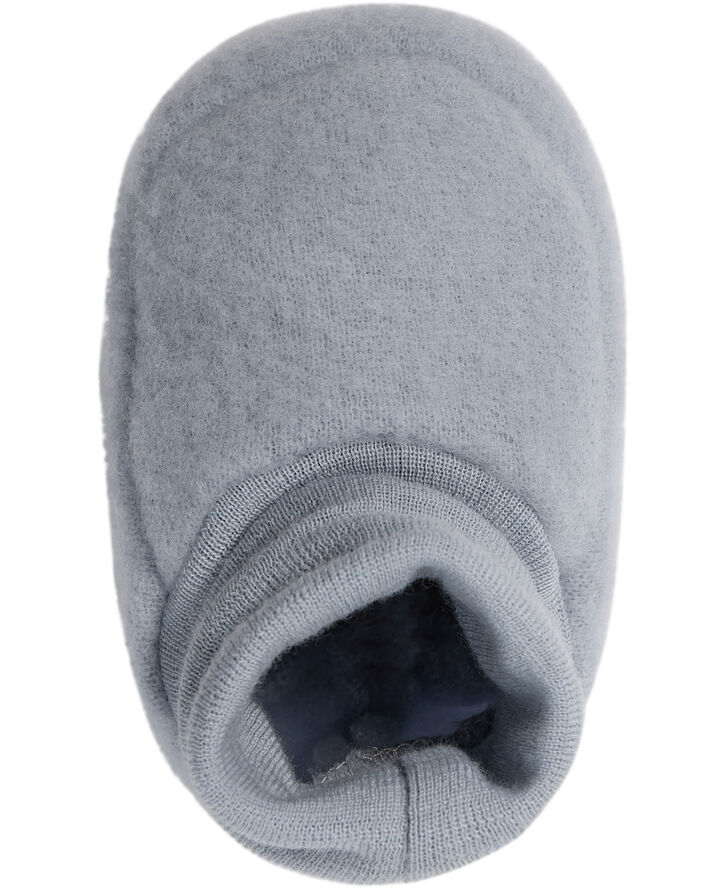 Müsli by Green Cotton Woolly fleece booties Jasmin blue