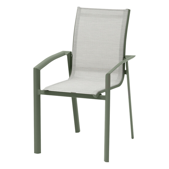 Ensemble table de jardin extensible PULPY + 12 fauteuils empilables AXANT Laurier
