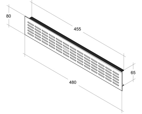 Rotheigner aluminium ventilatierooster, zilver, 480x80 mm
