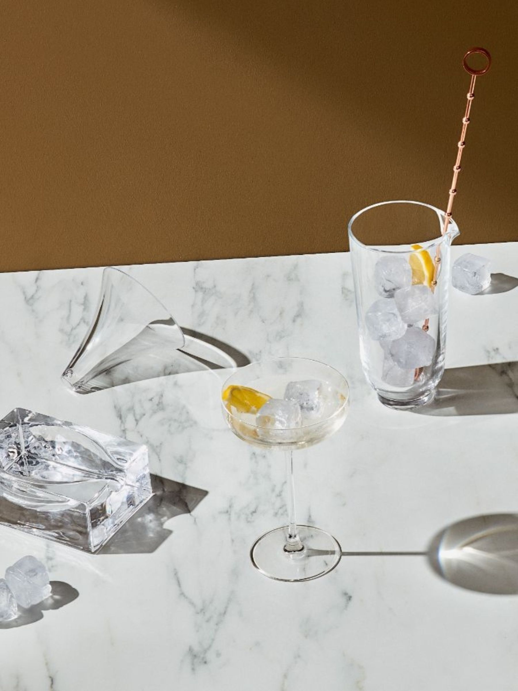 Nude Hepburn Mixing Glass with Metal Stirrer