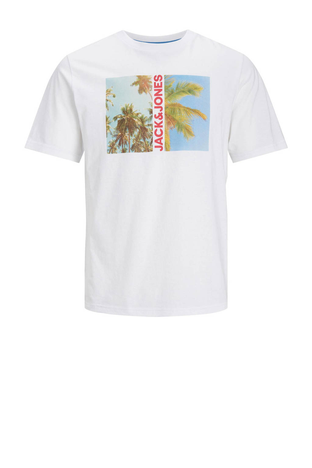 JACK & JONES T-shirt JJNAVIN met printopdruk wit